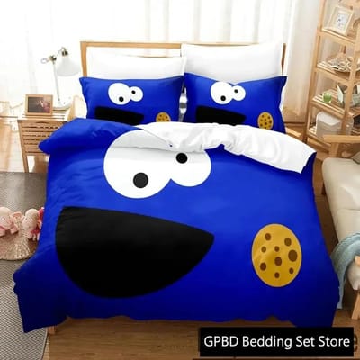 Impression 3D Cookie Dessin Animé Monstre Anime Ensemble de Literie Double Twin King Housse de Couette Couette Taie d'Oreiller Garçons Filles Adultes Chambre 70x133cm