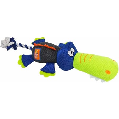 Crocodillenknuffel voor hond van mesh stof met touw Nobby Pet