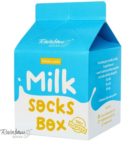 Rainbow Socks - Melk Karton - Skarpetki - Koeienprint - EU 36-40