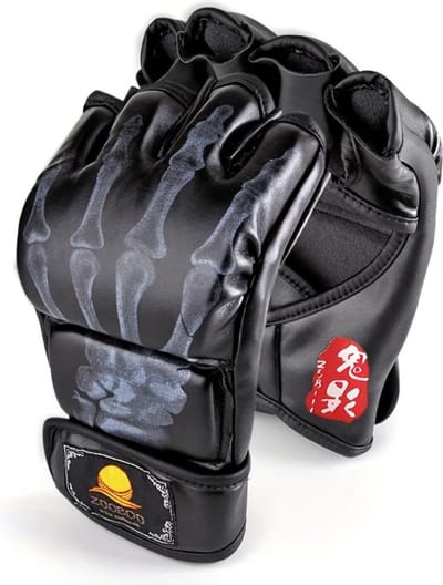 Nivard MMA Handschoenen - Gloves - Sparring Handschoenen - Heren - Dames - Grappling - Bokshandschoenen - Vecht Handschoenen - Zwart - Skelet