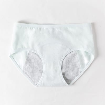 Verpakking van 4 stuks menstruatieondergoed voor dames, lekvrij maandverband, geschikt voor de periode na de bevalling, slips met een middelhoge taille,Lichtgroen-M
