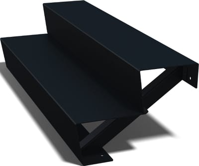Gepoedercoat staal - tuintrap - 2-trede - 48 x 120 x 34 cm - RAL9005 mat (zwart) - MySteel