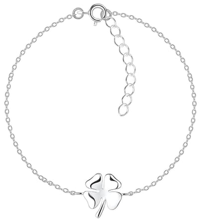 Joy|S - Zilveren klaver armband - klavertje vier 10 x 12 mm - 15 cm + 3 cm extension