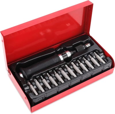 Handmatige Impact Driver Set 1/4 inch - 14-delig met S2 Stalen Bits - Veerkrachtig voor Verroeste Bouten en Schroeven - Inclusief Aluminium Koffer