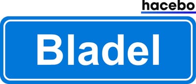 Hacebo - Plaatsnaam Sticker - 29x10 CM - Bladel sticker - Verkeersborden sticker - grappige cadeaus - Bladel
