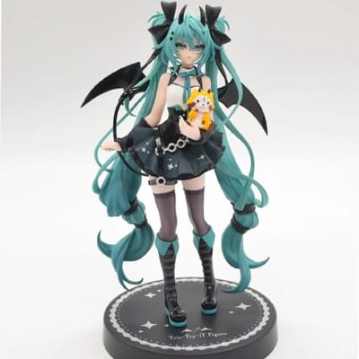 Kleine Duivel Hatsune Miku Duistere Engel Wasbeer Anime Model PVC Bureau Figuur Ornament Bureau Decoratie voor Anime Liefhebbers Premium Kwaliteit black