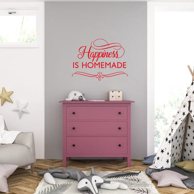 Muursticker - Happiness Is Homemade - 40,6 x 53,9 - Rood
