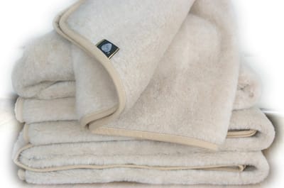 Wollen Deken 100% Wol Merino & Kameel Blend - Almond - OnceDoce® 450 g/m² Heerlijk Zacht Ademend en Warm - Wasbaar - 140x200cm