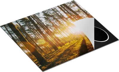 Chefcare Inductie Beschermer Zonsopkomst in het Bos tussen de Bomen - 60x50 cm - Afdekplaat Inductie - Kookplaat Beschermer - Inductie Mat
