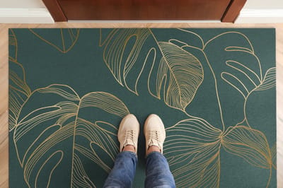 Coloray Deurmat voor binnen - Groente Design Deurmat - Monstera Bladeren Deur Etree - Wasbare Deurmat - Deurmat Groot - 150x100 cm