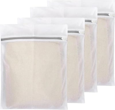 4 Stuks Mesh Waszakken voor Delicate Kleding, Ondergoed, Bh's en Babykleding met Hanglus
