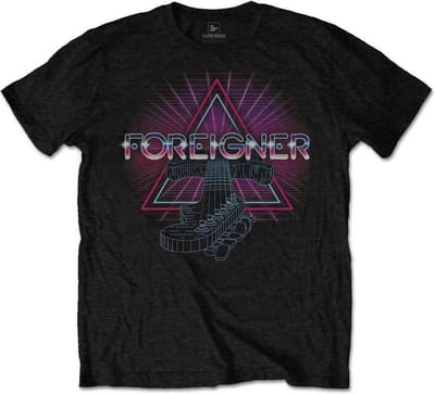 Foreigner - Neon Guitar Heren T-shirt - S - Zwart