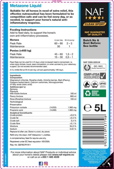 NAF - Metazone Liquid - Ondersteund Afweersysteen - 5 Liter
