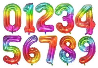Go Go Gadget - Cijferballon - Folieballon - 41cm - Regenboog - Cijfer 6