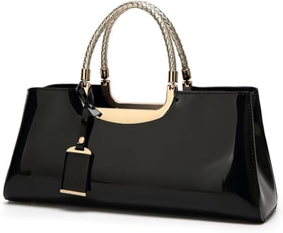 Dames Clutch Tas met Korte Handvatten & Schouderriem Glimmende Avondtas PU