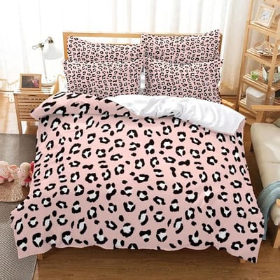 Linge de Lit Housse de Couette Rayures Vache/Zèbre Couette Ensembles de Literie Imprimé Léopard Ensemble Housse de Couette Taille Twin Haute Qualité EU single(135x200cm)