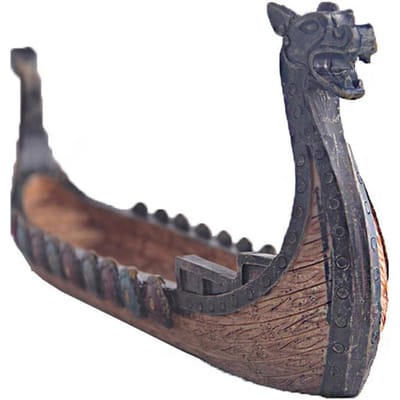 Porte-encens Bateaux Vikings en Résine Ornement de Bateaux Rétro Exquis Belle Décoration de Maison