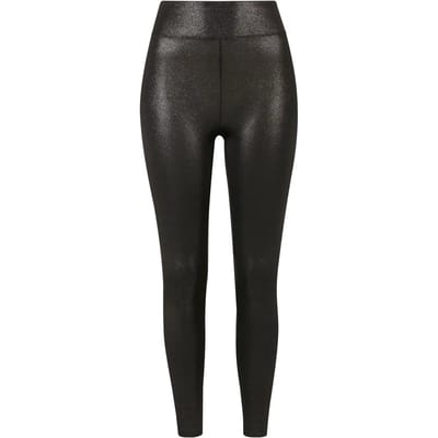 Urban Classics - High Waist Glamour sparklingblack Legging - XS - Zwart