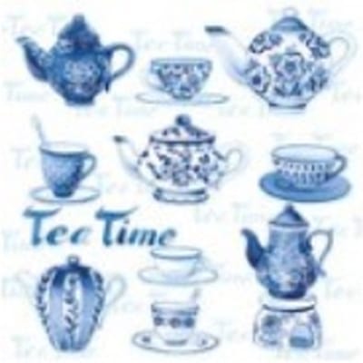 Lunch Servetten Tea Moments Blue - Ambiente - 33x33 cm