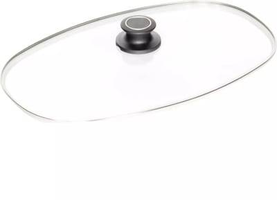 AMT Gastroguss Gehard glazen deksel 40 x 24 cm met 18/10 rvs rand met dekselknop