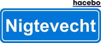 Hacebo - Plaatsnaam Sticker - 29x10 CM - Nigtevecht sticker - Verkeersborden sticker - grappige cadeaus - Nigtevecht