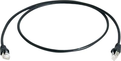 Telegärtner 100008033 RJ45 Netwerkkabel, patchkabel CAT 6A S/FTP 0.25 m Zwart Vlambestendig, Halogeenvrij, UL gecertifi