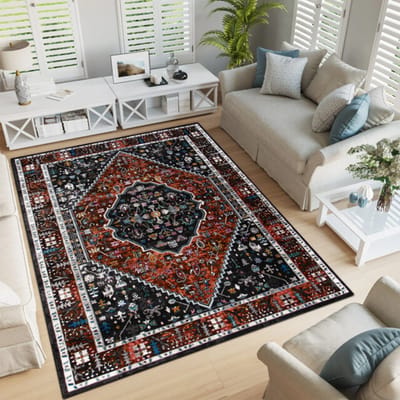 Muratap Picasso paloma vintage vloerkleed terra / oranje laagpolig- 80x150 cm