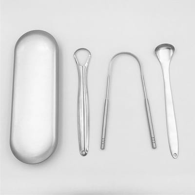 Techvavo® Professionele Tongschraper 3-in-1 Set - Tongreiniger - Ultieme Mondverzorging voor een Frisse Adem