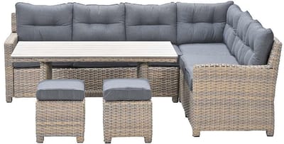 Garden Impressions Alaska lounge dining set 5-delig rechts - vintage willow - light teak vironwood