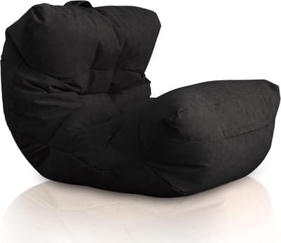 XXL Zitzak van Premium Kunstleer – Grote Lounge Pouf voor Volwassenen en Tieners – Comfortabel Vloerkussen Donkergrijs