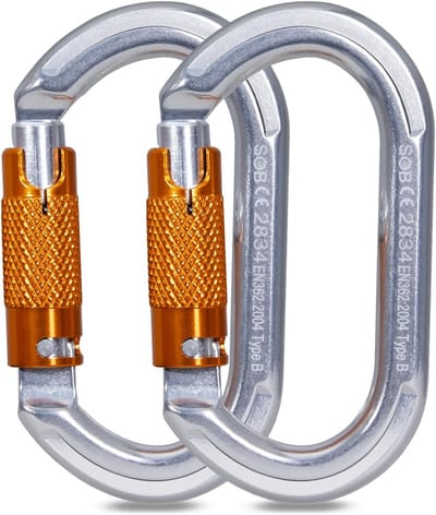 Klimkarabiners - Aluminium Haken - Bergbeklimmen - Hoge Trekkracht - 115 x 64 cm - Zilver
