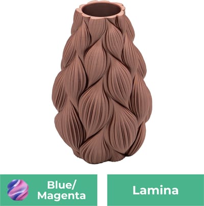 Lamina moderne vaas – Decoratieve vaas - Blauw / Paars - 3d geprinte vaas – geschikt voor droogbloemen - 20CM