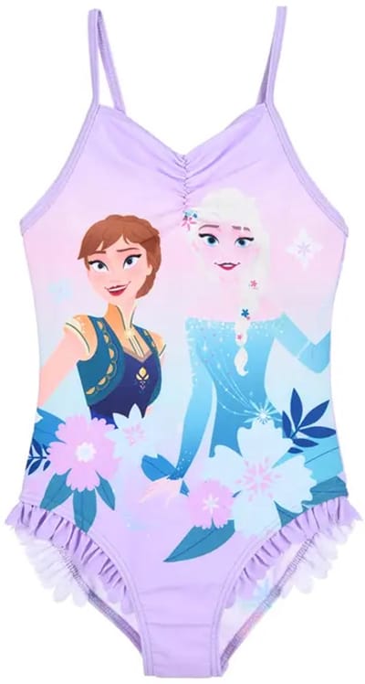 Disney Frozen Badpak Meisjes – Elsa & Anna – Paars – Maat 104 – Officiële licentie