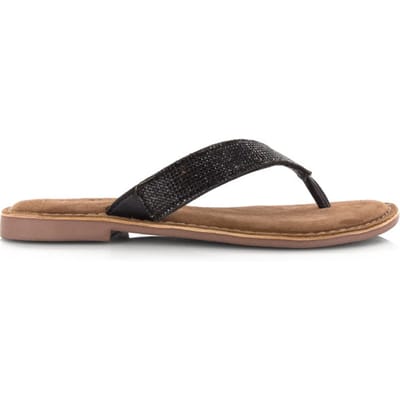 Lazamani - Ilja Leren Dames Slippers Black - Maat 38