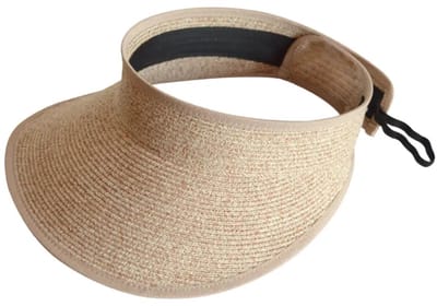 Lili Visor – Zonneklep Dames Verstelbaar UV Werend - Maat: M-L: 58 cm - Tarwe