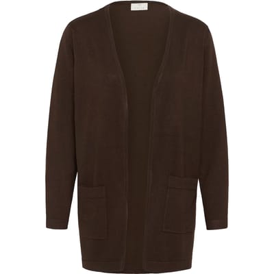 Kaffe KAlizza Long Cardigan Dames Trui - Coffee Bean