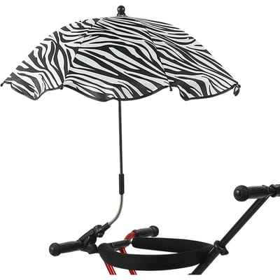 Stoelparaplu met Klem Draagbare Paraplu voor Terras Kinderwagens Oranje black