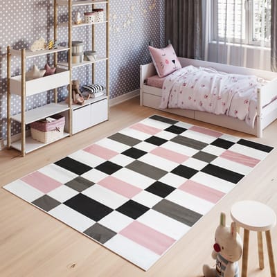 Tapiso Pinky Tapijt Kinderkamer Kleed Modern Vloerkleed Maat- 80x150