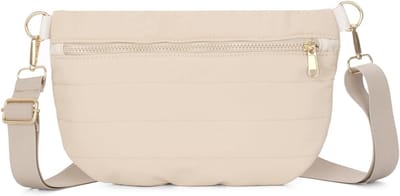 Stijlvolle Puffer Crossbody Bag voor Dames, Kleine Puffy Sling Tas, Gevoerde Schouderhandtas, Heuptas en Riemtas voor Dagelijks Gebruik