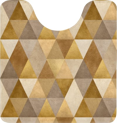 WC mat met uitsparing 55x60 cm - Antislip - Geometrisch - Driehoek - Goud - Toiletmat met uitsnijding - Vloermat - Douchemat - Toilet tapijt - Toiletmatten