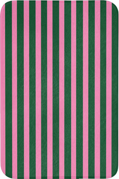 Badmat 60x90 cm - Antislip - Verticale strepen - Groen - Roze - Badmatten voor badkamer - Badkamermat - Douchemat - Badkamer mat