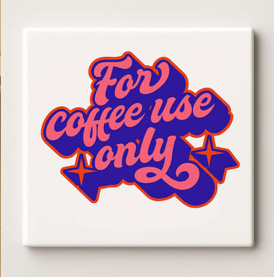 Retro Keramische Wandtegel “For Coffee Use Only” – Grappige 15x15cm Koffieliefhebber Keukendecoratie – Vintage Cadeau voor Barista & Thuiscafé