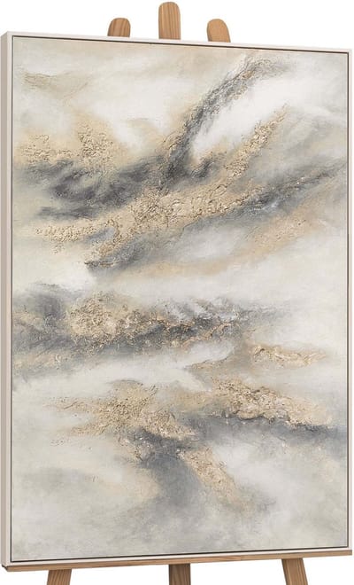Canvas schilderij handgeschilderd cloudy melody abstract – YS-Art Gallery – Luxe wanddecoratie voor woonkamer – Modern schilderij voor slaapkamer en hal