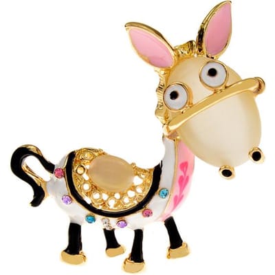 Couleurs Disponibles Broches Épingles Âne Opale Pour Femmes Mignon Animal Émail Alliage Matériau Bijoux de Fête blanc