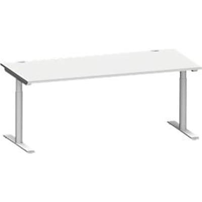 Schäfer Shop Genius MODENA FLEX bureau, T-poot ronde buis, B 1800 x D 800 mm, lichtgrijs