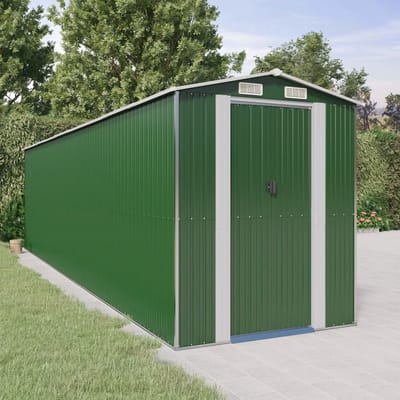 vidaXL - Tuinschuur - 192x772x223 - cm - gegalvaniseerd - staal - groen