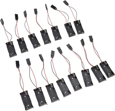 Batterijhouders AAA - Batterij Cases - Doe-het-zelf projecten - Met dikke draden - 15 Stuks - Zwart