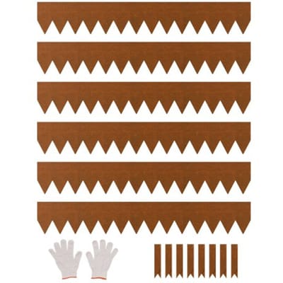 VEVOR gazonrand, 6-pack 1016x152,4x1,5 mm, voorgeroest metalen randafwerking, flexibele tuinrand, rand voor bloembedden en paden