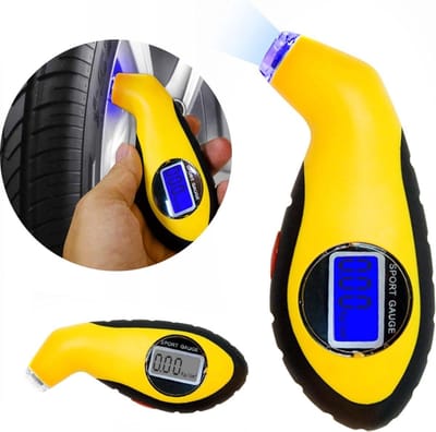 Professionele Digitale Bandenspanningsmeter - Bandenspannings Meetsysteem - Bandenspanning Indicator - Autobanden Spanning Opmeten Voor Auto & Motor - Met LCD Display