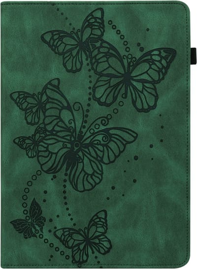 Bescherm-Etui Hoes Map geschikt voor Samsung Galaxy Tab A9 PLUS - 11" - Vlinders - Groen